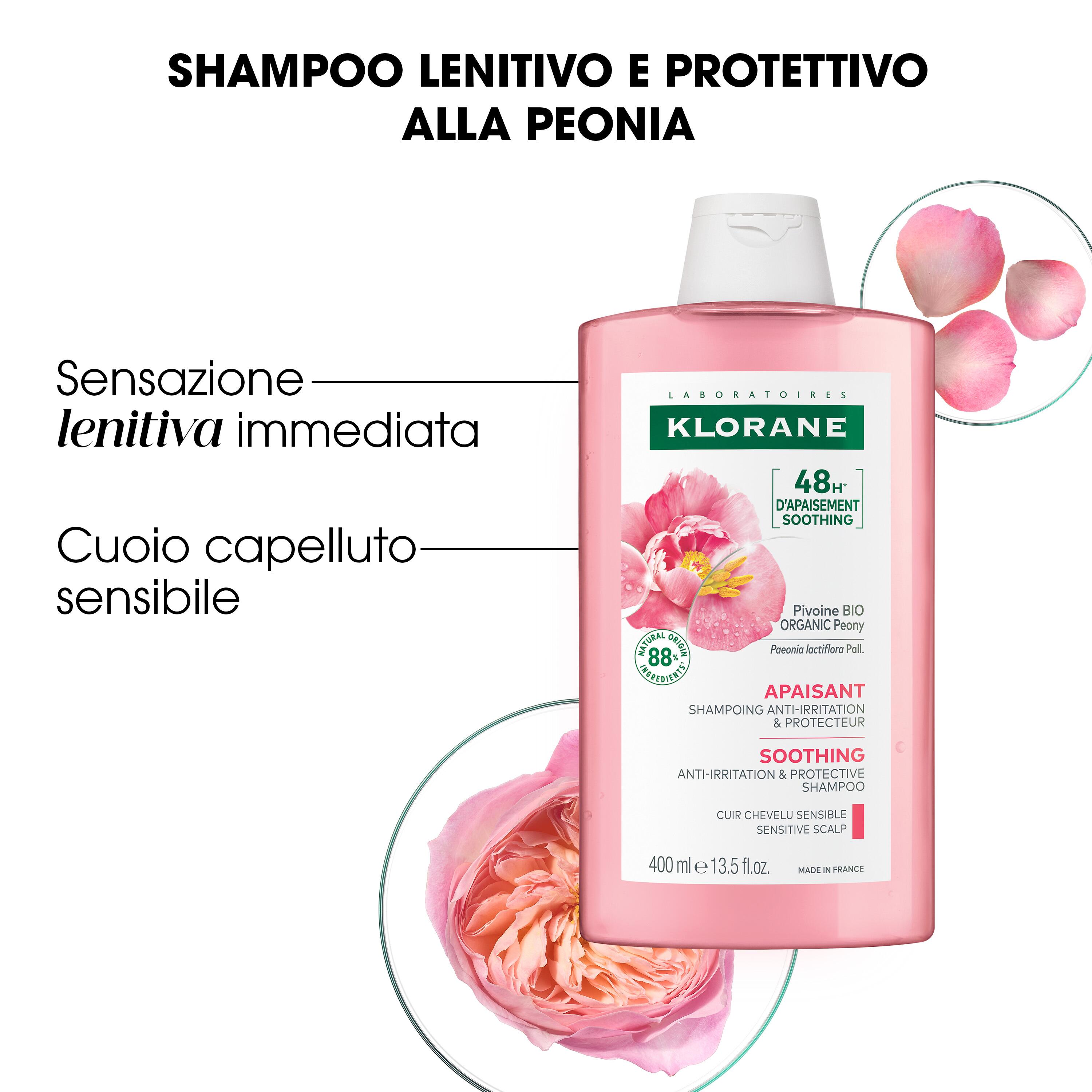 Klorane - Shampoo Lenitivo E Protettivo Alla Peonia Bio Per Cuoio Capelluto Sensibile 400 ml