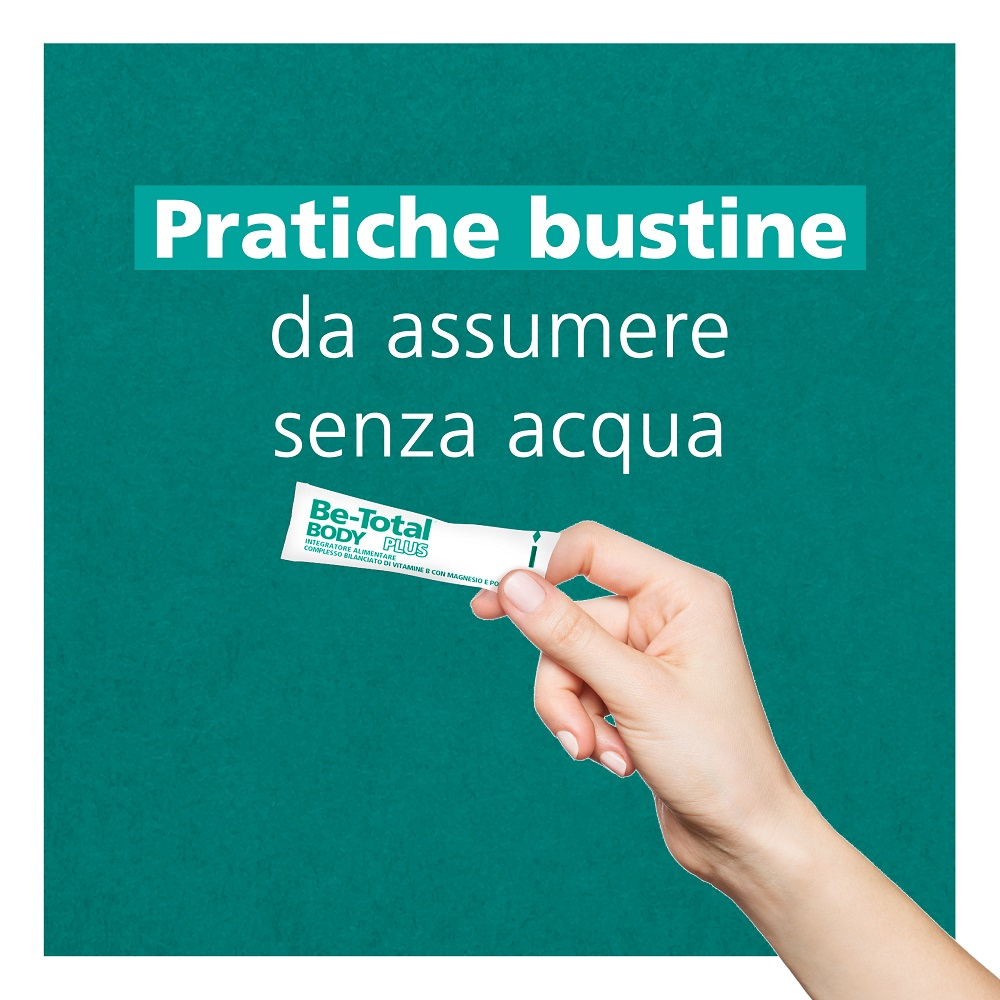 Be-Total Body Plus Integratore Alimentare Vitamina B Magnesio Potassio per Adulti 20 Bustine