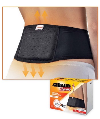 GIBAUD CINTURA TERMOATTIVA  RIUTILIZZABILE + 8 CEROTTI AUTORISCALDANTI