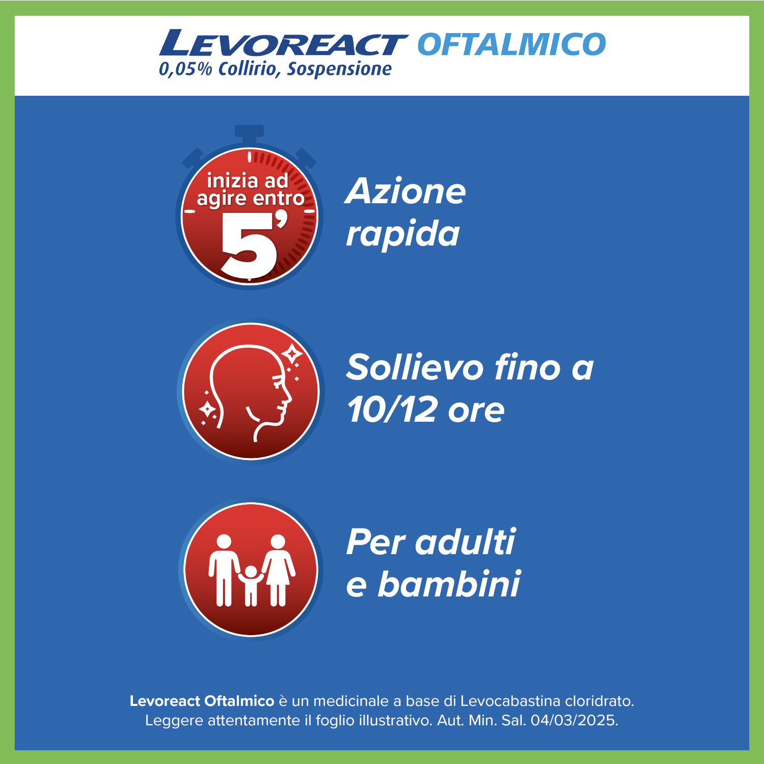 Levoreact Collirio Antistaminico per Occhi che Lacrimano e Congiuntivite Allergica