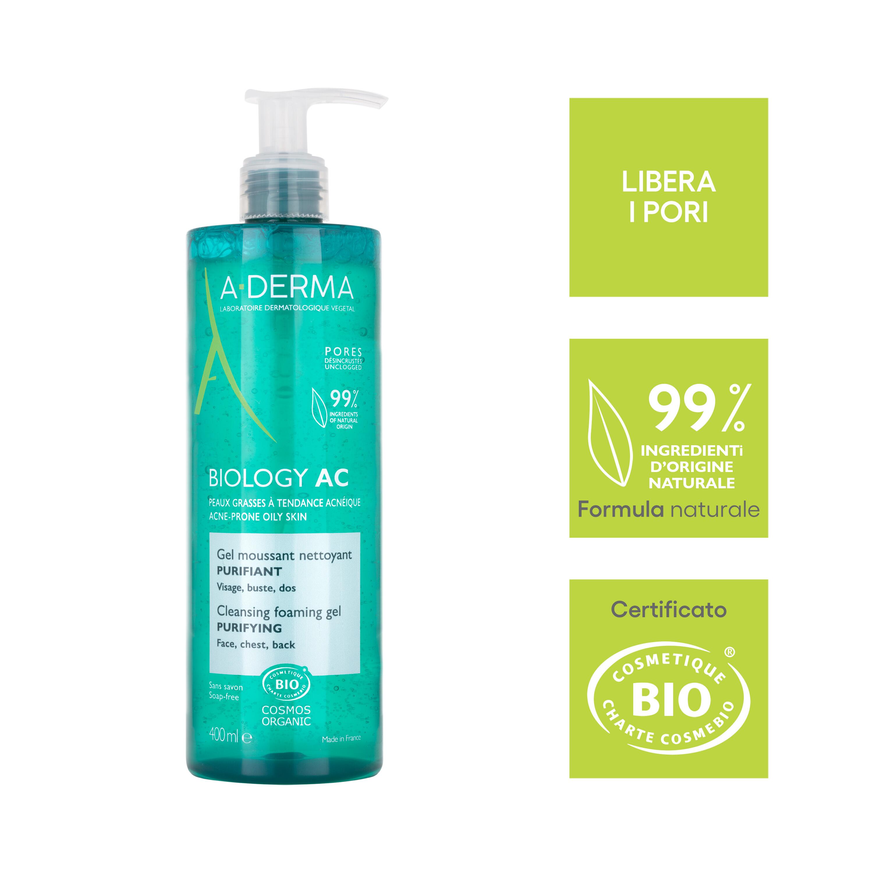 A-Derma - Biology AC Gel Detergente Per Pelle Grassa A Tendenza Acneica 400 ml