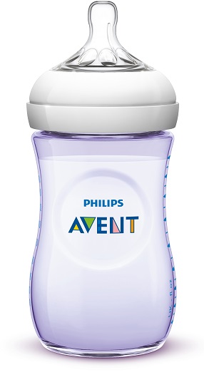 AVENT BIBERON NATURAL 260ML PLASTICA VIOLA