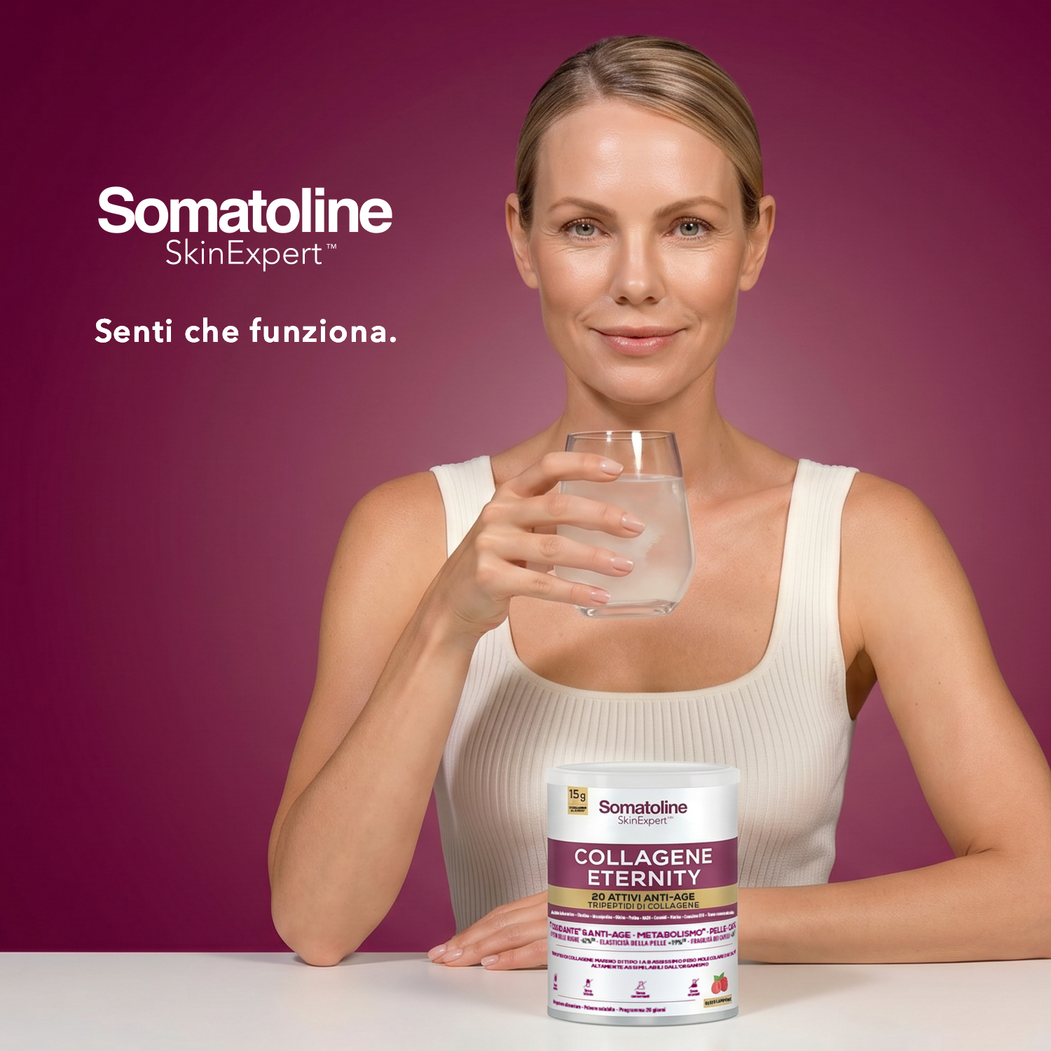 Somatoline SkinExpert Collagene Eternity 309 g Gusto Lampone - Integratore Antiossidante