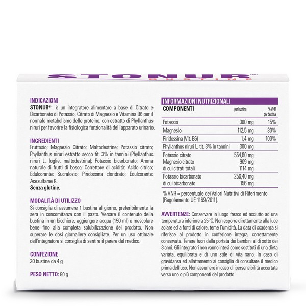 Stonur Integratore Benessere vie Urinarie 20 Bustine
