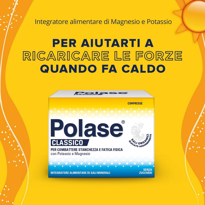 Polase Classico Magnesio e Potassio Integratore Alimentare Sali Minerali senza zucchero 60+60 compresse