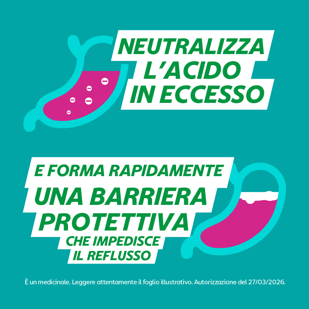 Gaviscon 500 mg/10 ml + 267/10ml - 24 Bustine Contro I Sintomi Del Reflusso Gastroesofageo, Bruciore E Acidità Di Stomaco