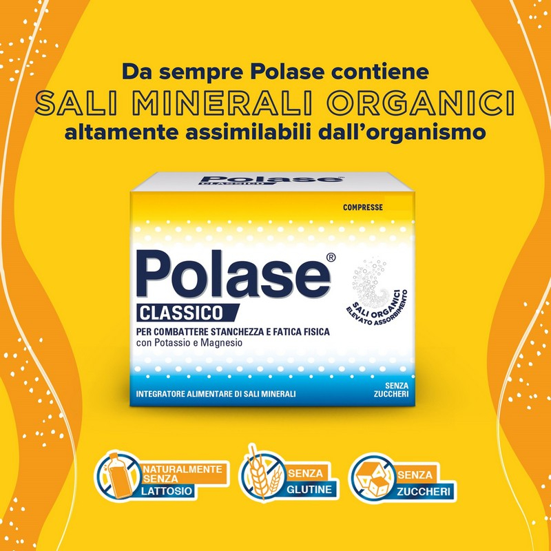 Polase Classico Magnesio e Potassio Integratore Alimentare Sali Minerali senza zucchero 60+60 compresse