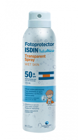 Fotoprotector Isdin Pediatrics Trasparent Spray Wet Skin SPF 50+ - Protezione solare per bambini - 250 ml