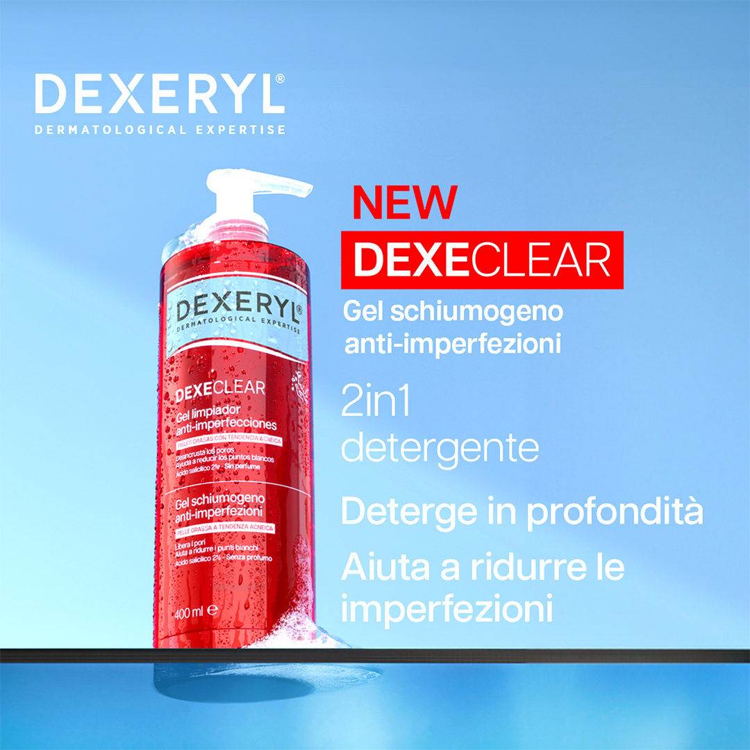 Dexeryl Dexeclear - Gel Schiumogeno Anti-Imperfezioni Per Pelle Grassa E A Tendenza Acneica 400 ml