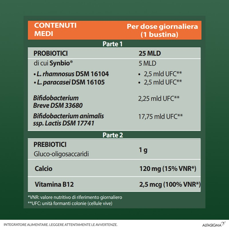 Yovis Rigenera, Probiotici per il Benessere Intestinale dai 50 anni, 25 Miliardi di Fermenti Lattici Vivi con Calcio e Vitamina B12, 10 Bustine