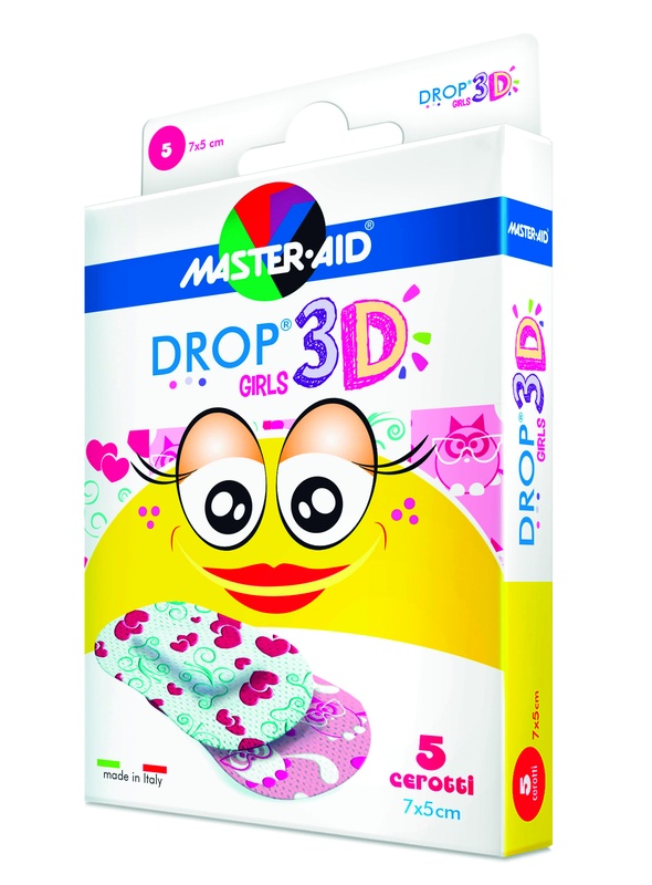 Master Aid Drop 3D Girls Cerotti Bambina 7x5 cm 5 Pezzi