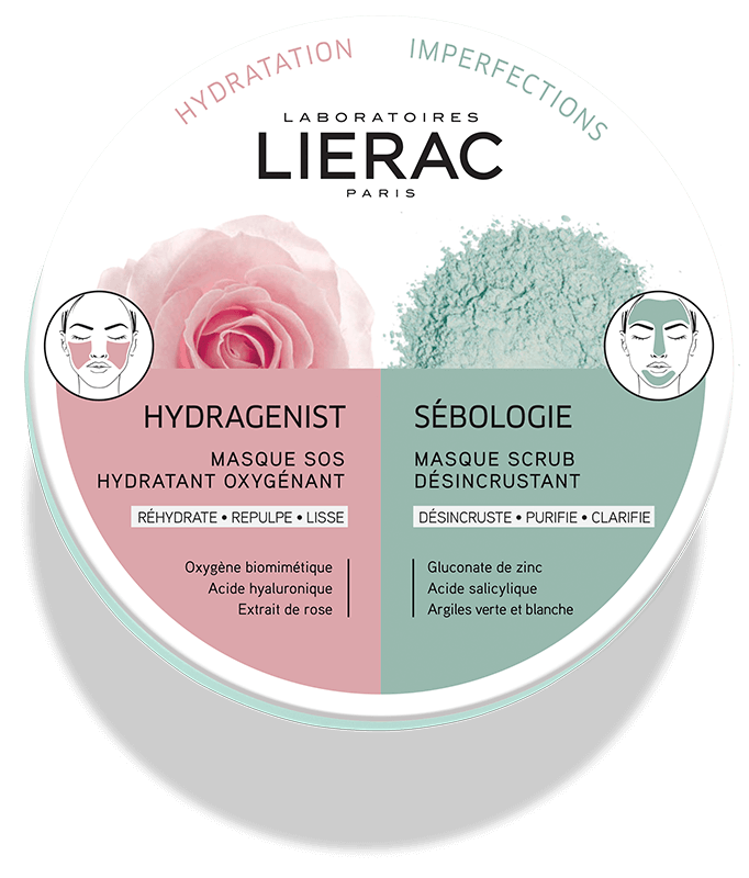 Lierac Hydragenist + Sebologie DuoMask Maschera Viso 2 x 6ml