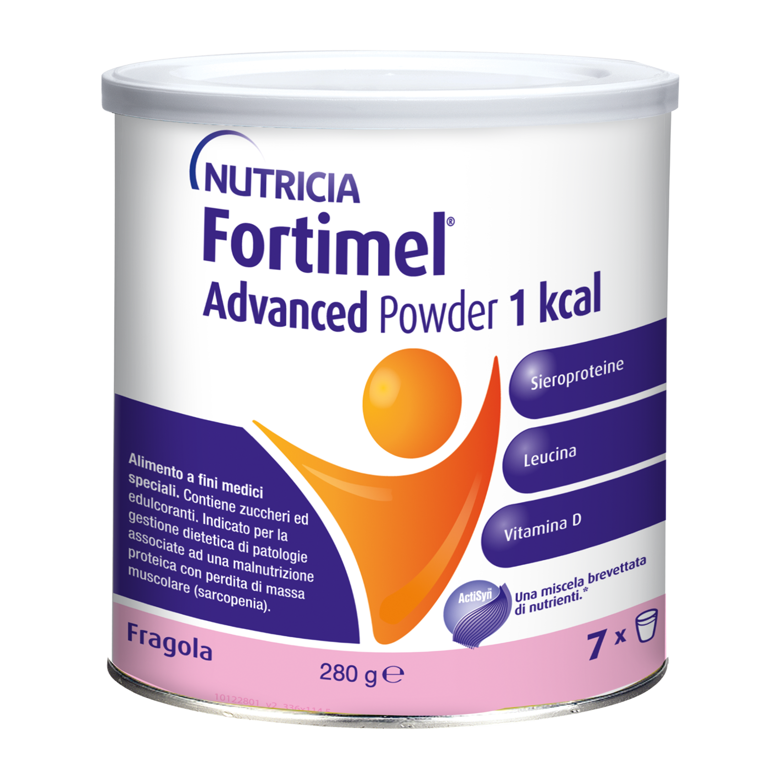 Nutricia Fortimel Advanced Powder, Fragola, Iperproteico, 280 g