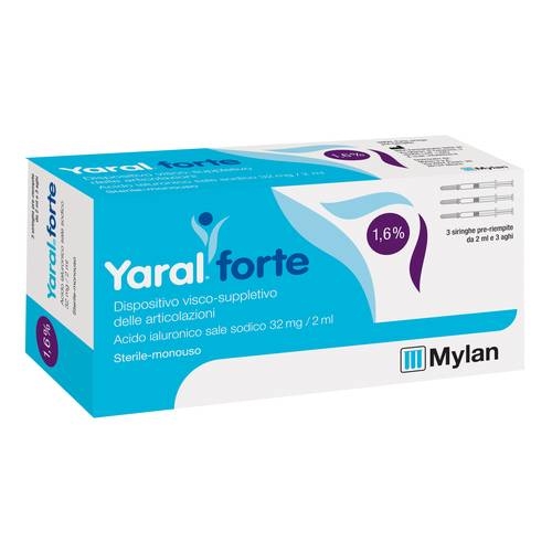 Yaral Forte - Siringa preriempita a base di Acido Ialuronico 1,6% - 32 mg - 2 ml - 3 pezzi