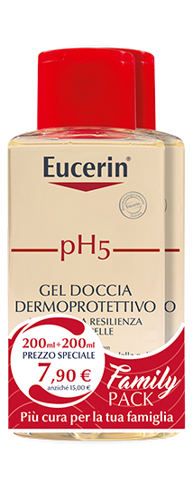 Eucerin pH5 Gel Doccia Dermoprotettivo PROMO FAMILY BIPACK Pacco Doppio 200ml + 200ml 