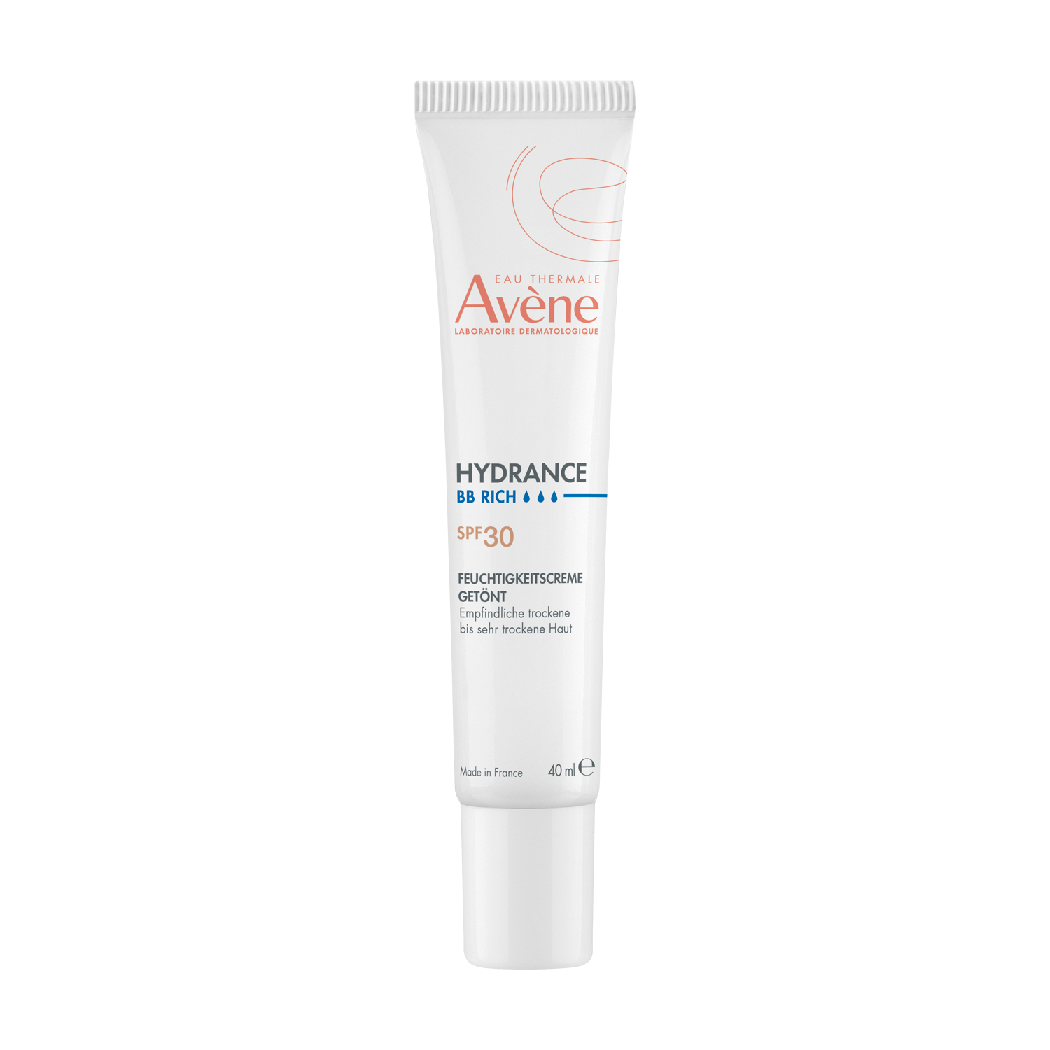Eau Thermale Avène Hydrance BB Ricca Crema Idratante Colorata Perfezionatrice SPF30 Uniforma e Idrata Effetto Glow Pelle Secca e Molto Secca, 40ml