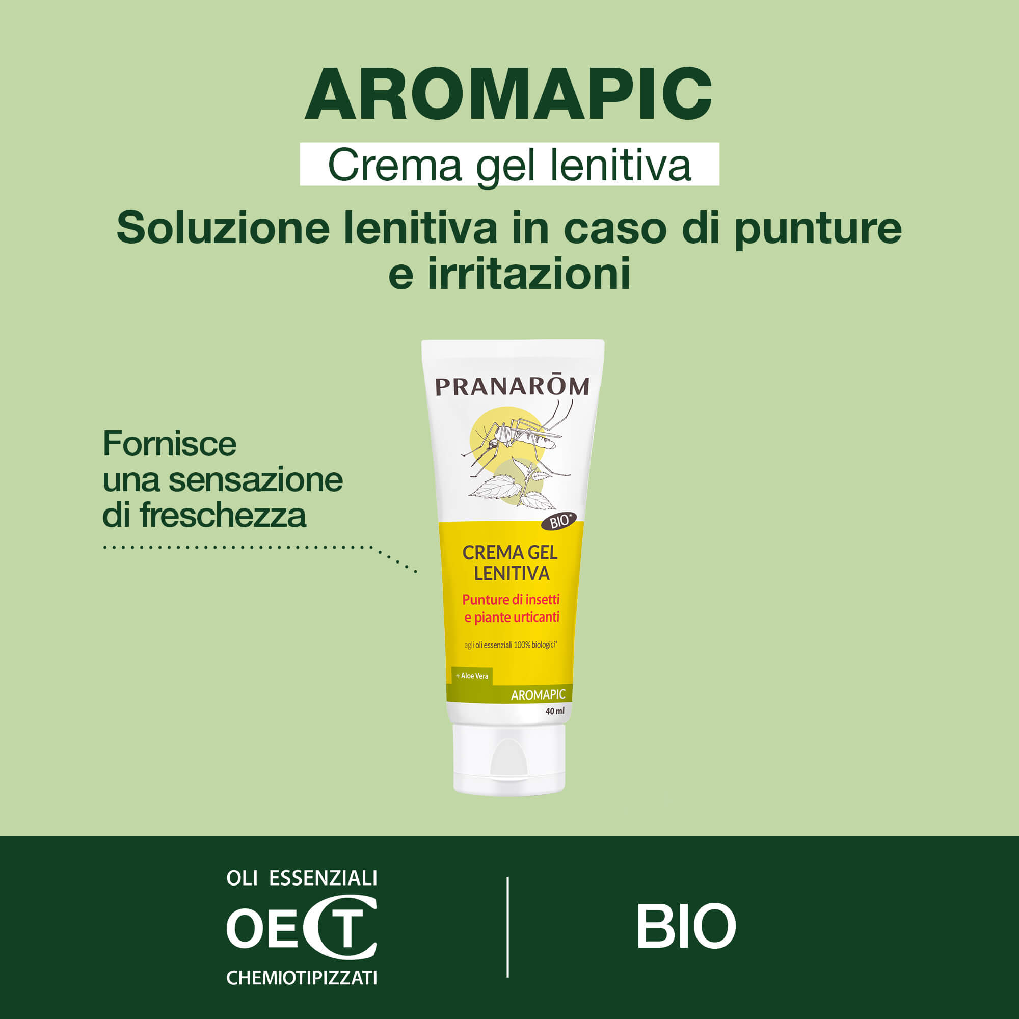 Pranarom Aromapic - Crema Gel Lenitiva Per Zanzare E Zecche Bio 40 ml