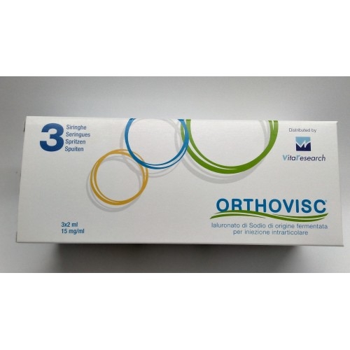 Orthovisc - Siringa preriempita a base di Acido Ialuronico - 15 mg - 2 ml - 3 pezzi