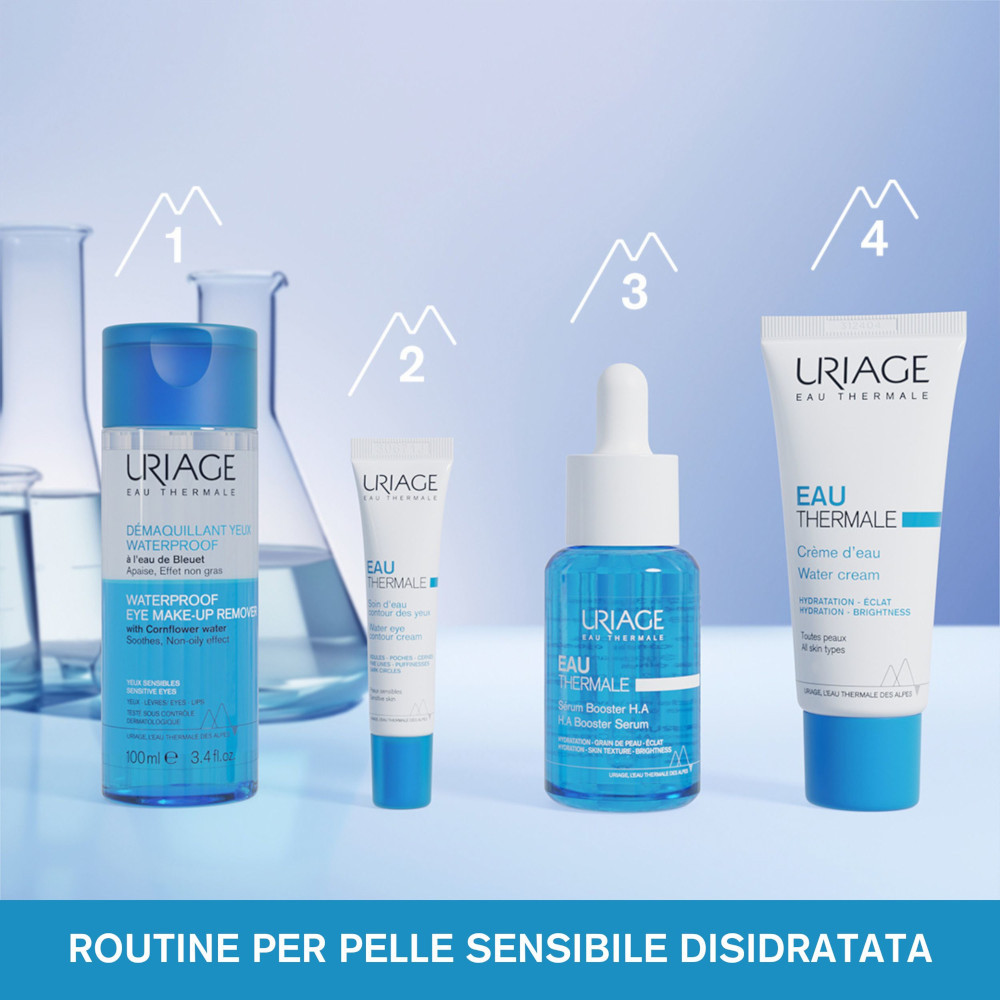URIAGE DEMAQUILLANT STRUCCANTE OCCHI WATERPROOF per rimuove delicatamente il trucco anche resistente all'acqua lasciando la pelle morbida e non appiccicosa 100 ML