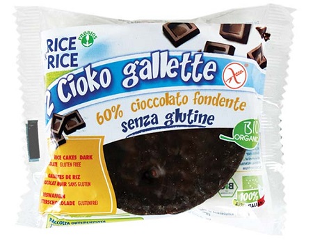 RICE&RICE CIOKO GALLETTE RICOPERTE DI CIOCCOLATO FONDENTE 33 G SENZA LIEVITO