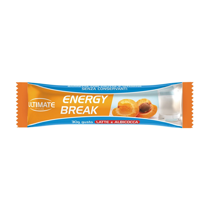 Ultimate Italia Energy Break Gusto Latte E Albicocca - Barretta Energizzante 30 g
