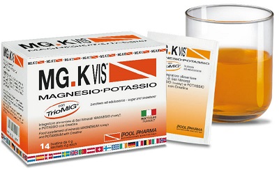 Mg.K Vis Magnesio Potassio Integratore Sali Minerali Arancia 14 Bustine