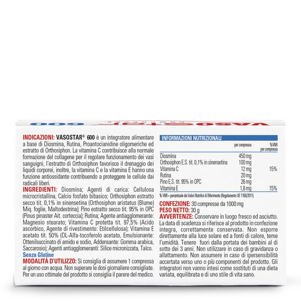 Vasostar 600 Integratore 30 Compresse