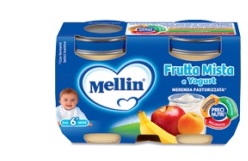 Mellin Merenda Frutta Mista e Yogurt 2 x 120 g