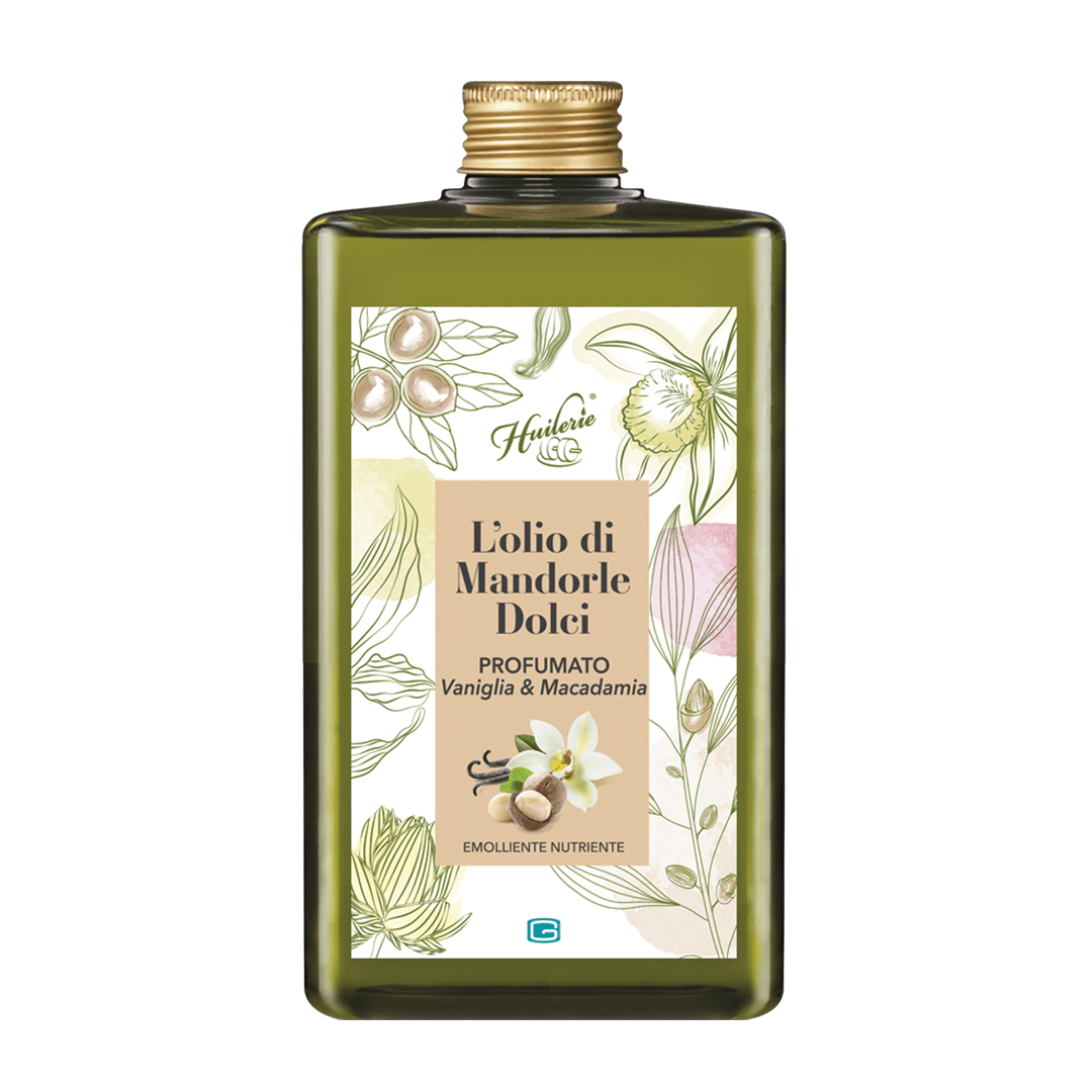 Huilerie Olio Di Mandorle Dolci Vaniglia E Macadamia Emolliente e Nutriente Corpo 300 ml