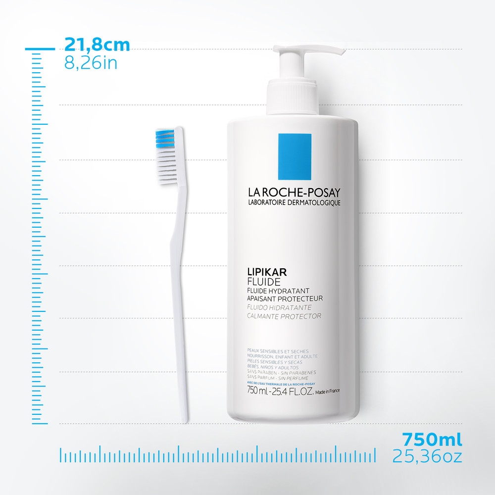 La Roche Posay Lipikar Fluido Idratante Pelle Secca Viso e Corpo 750 mL