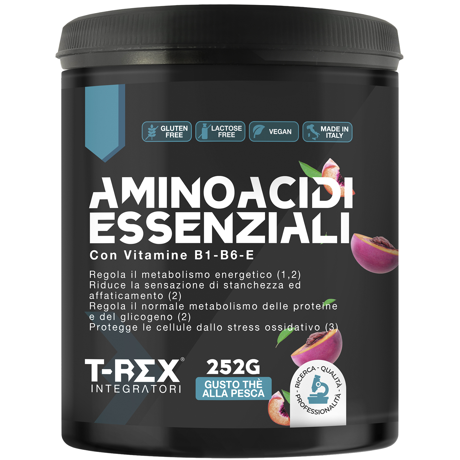 T-Rex Integratori Aminoacidi Essenziali Gusto Pesca 252 g - Integratore Per Gli Sportivi