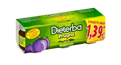 Dieterba Omogenizzato Prugna 3 Vasetti da 80 g