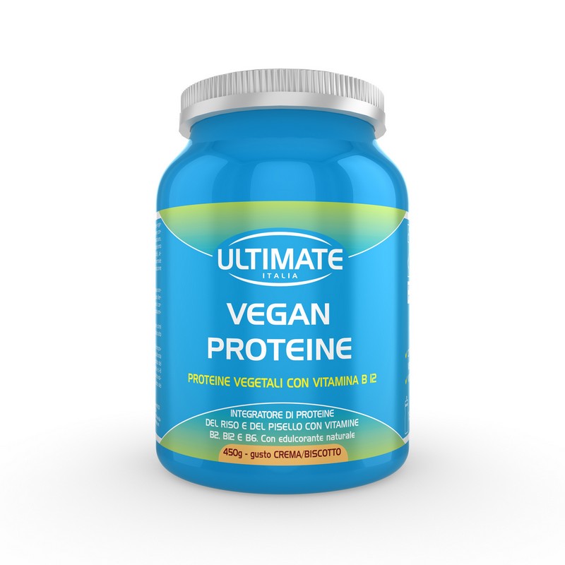 Ultimate Italia Vegan Protein Gusto Crema E Biscotto -  Integratore Di Proteine Vegetali 450 g