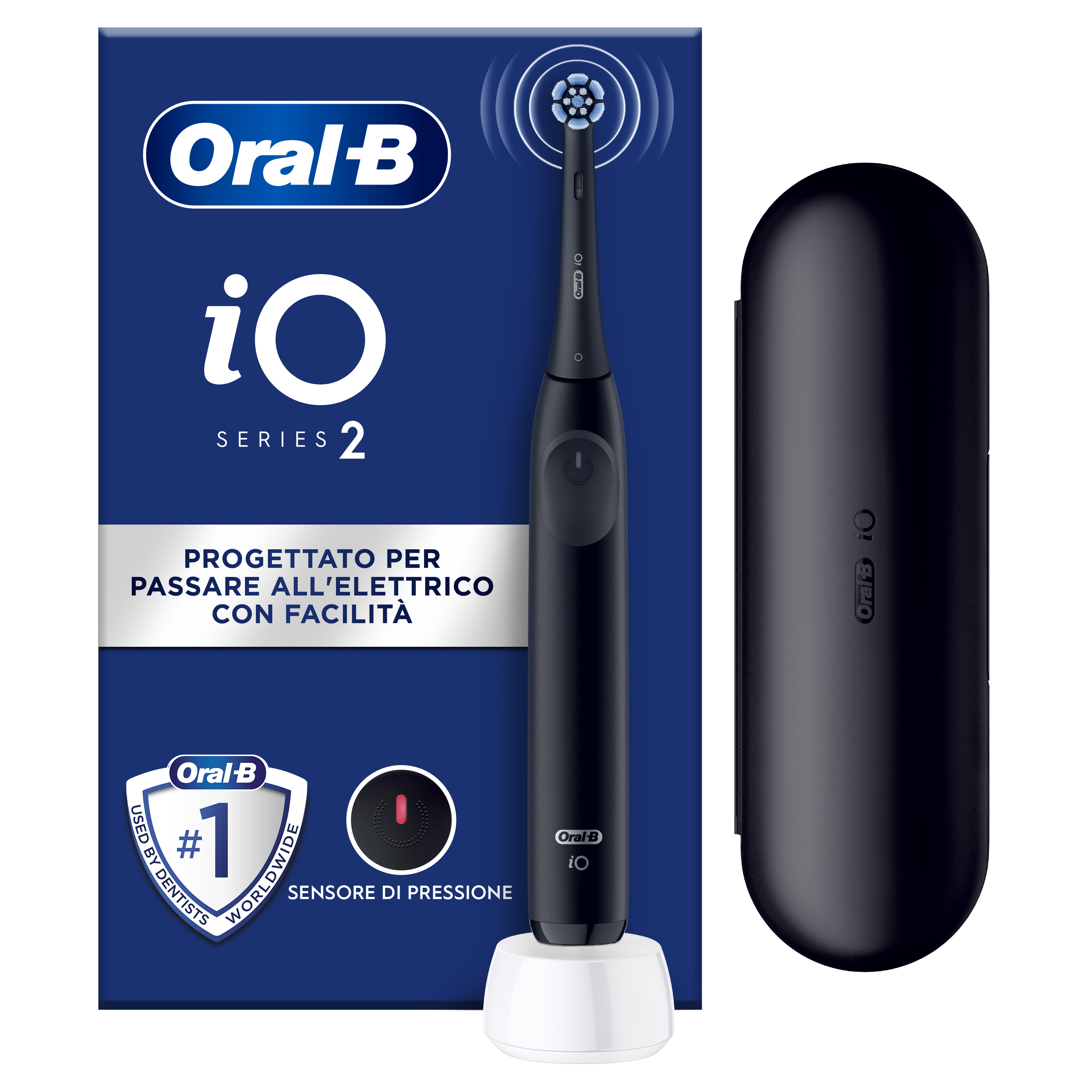 Oralb Power Spazzolino Elettrico Io2 Series Night Black + Travel Case