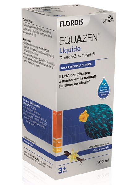Equazen Liquido Gusto Vaniglia Integratore Memoria e Concentrazione 200 ml 