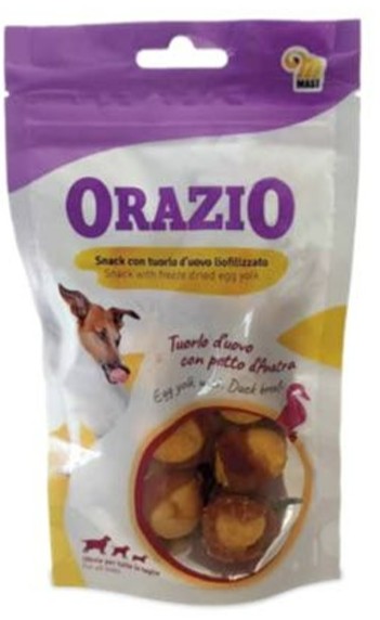 MAST ORAZIO SNACK CANE TUORLO D'UOVO E PETTO D'ANATRA 80GR