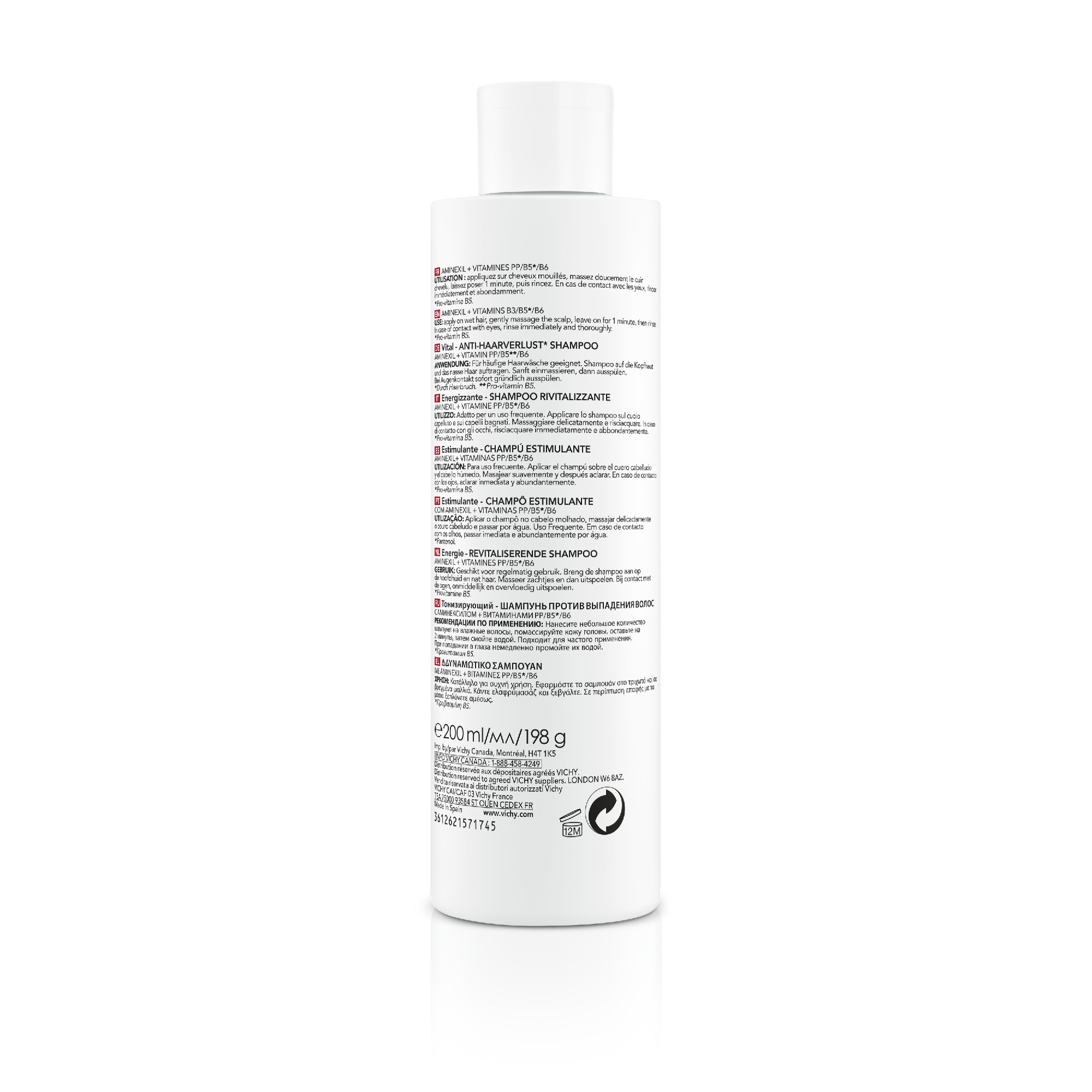 Vichy Dercos Shampoo stimolante Energy+ trattamento complementare anti-caduta 200 ml