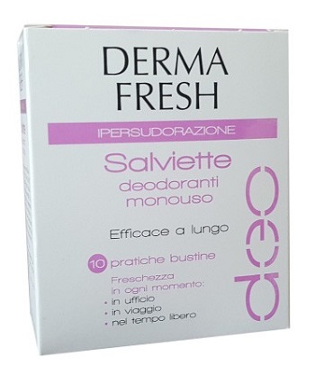 Dermafresh Ipersudorazione Salviette deodoranti monouso 10 pratiche bustine