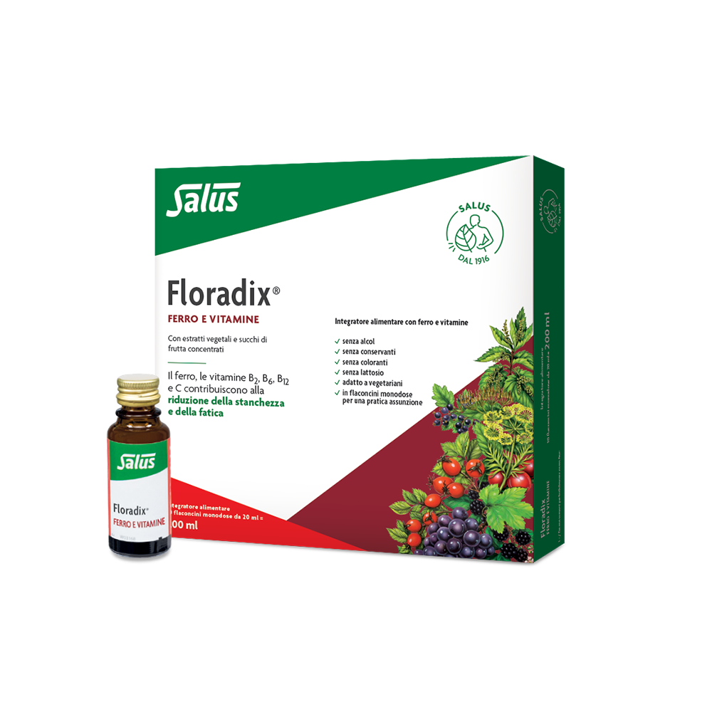 Floradix Ferro Integratore Ferro Vitamine 10 Flaconcini