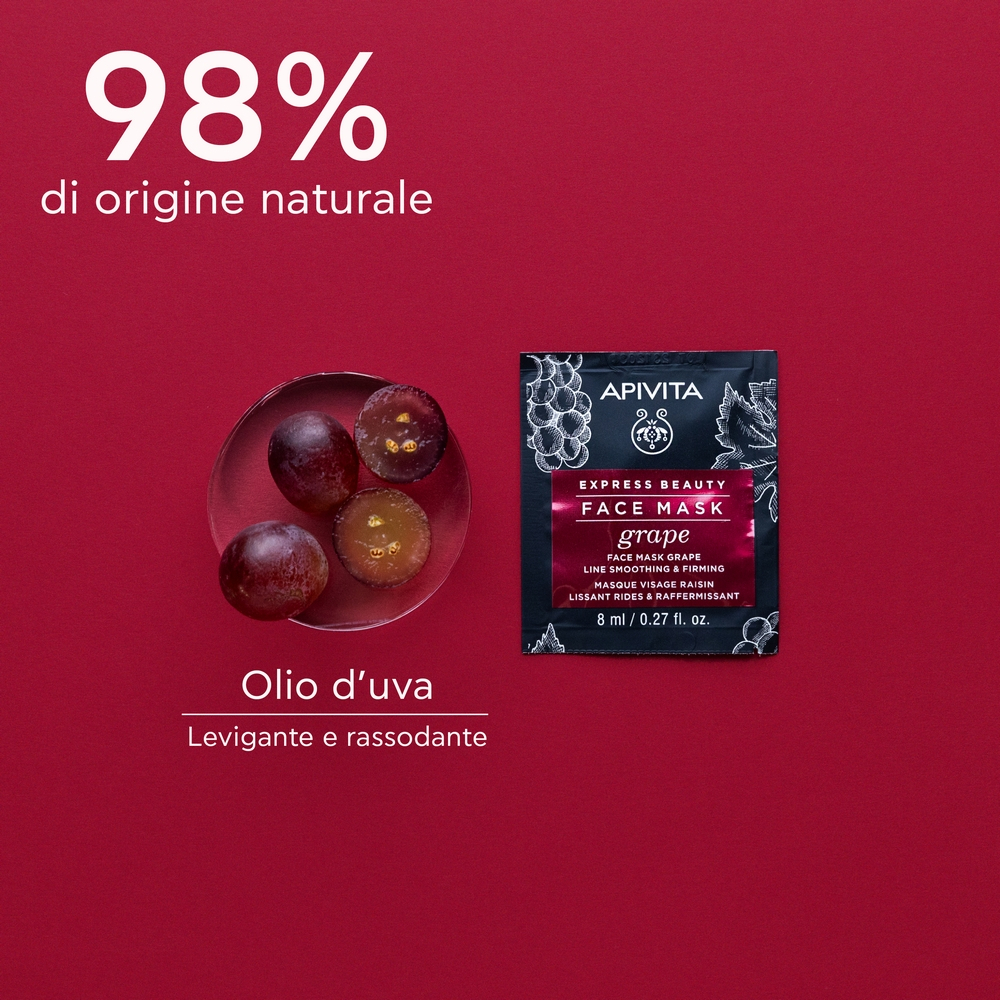 APIVITA Express Beauty Maschera Viso all'Uva Liftante e Rassodante 2X8ML