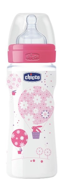 Chicco Biberon BenessereCon Tettarella In Silicone Girl +4m 330 ml