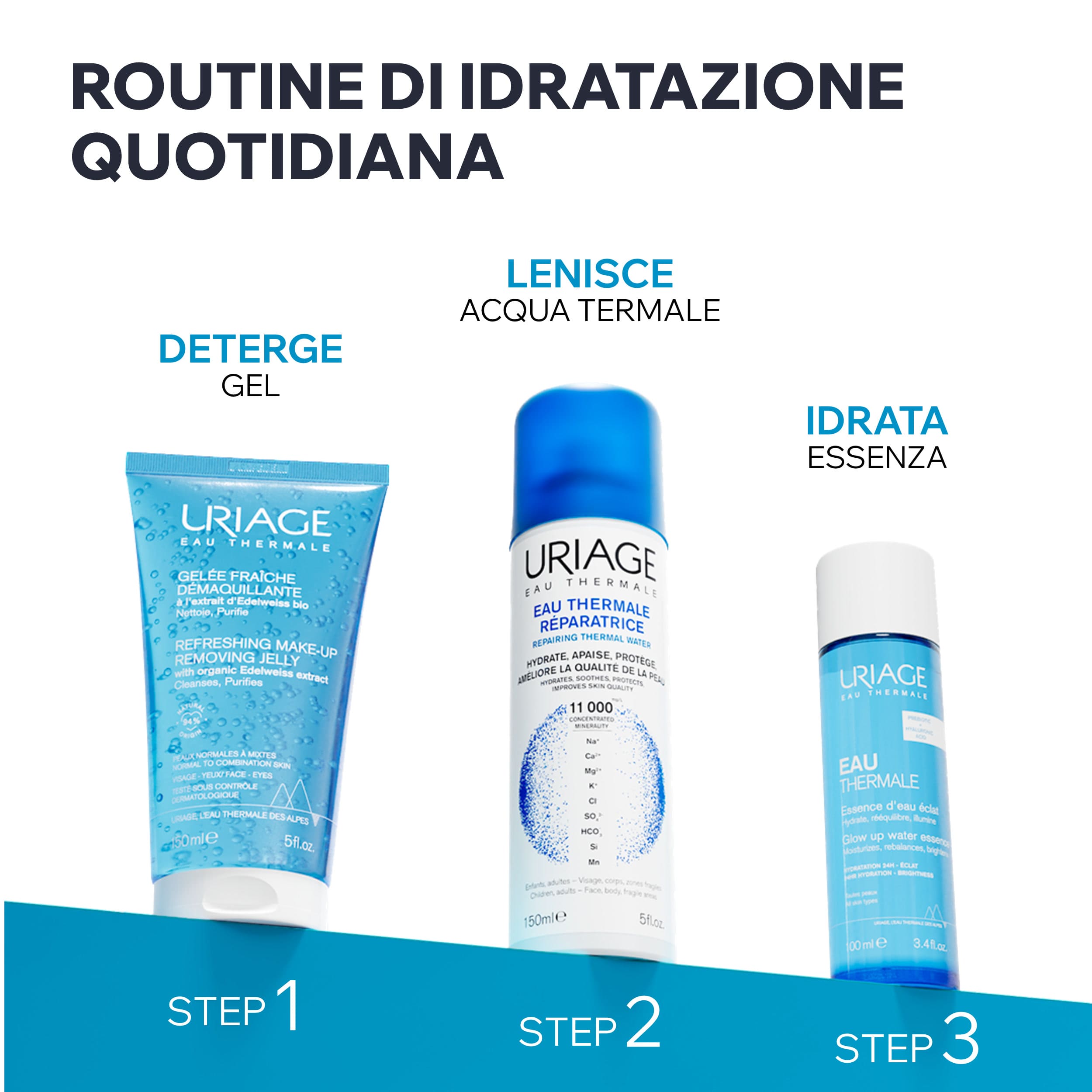 Uriage - Gel Detergente Struccante Viso Per Pelle Sensibile, Normale O Secca 150 ml