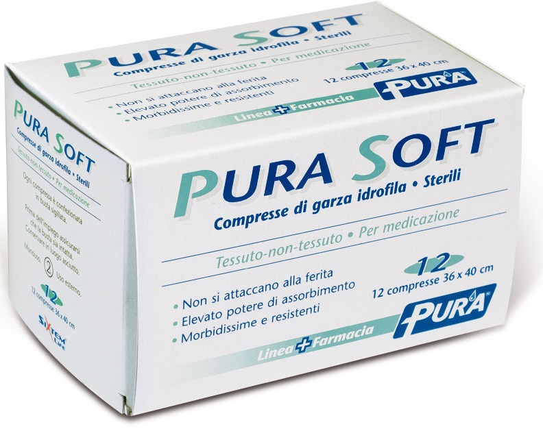 Pura Soft Garza Idrofila in TNT 36x40 cm 12 Pezzi