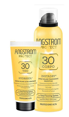 Angstrom Bipacco Spray Solare Trasparente Corpo SPF30 IN OMAGGIO Crema Viso SPF30