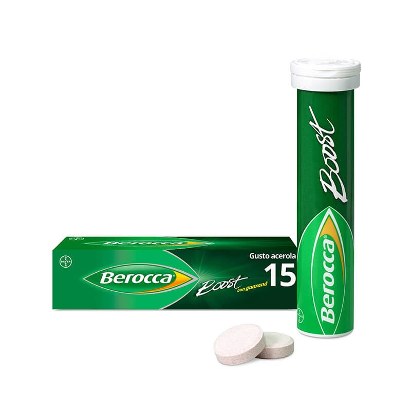 Berocca Boost Integratore di Vitamine e Minerali, Performance Mentale ed Energia, con Guaraná, 15 Compresse Effervescenti