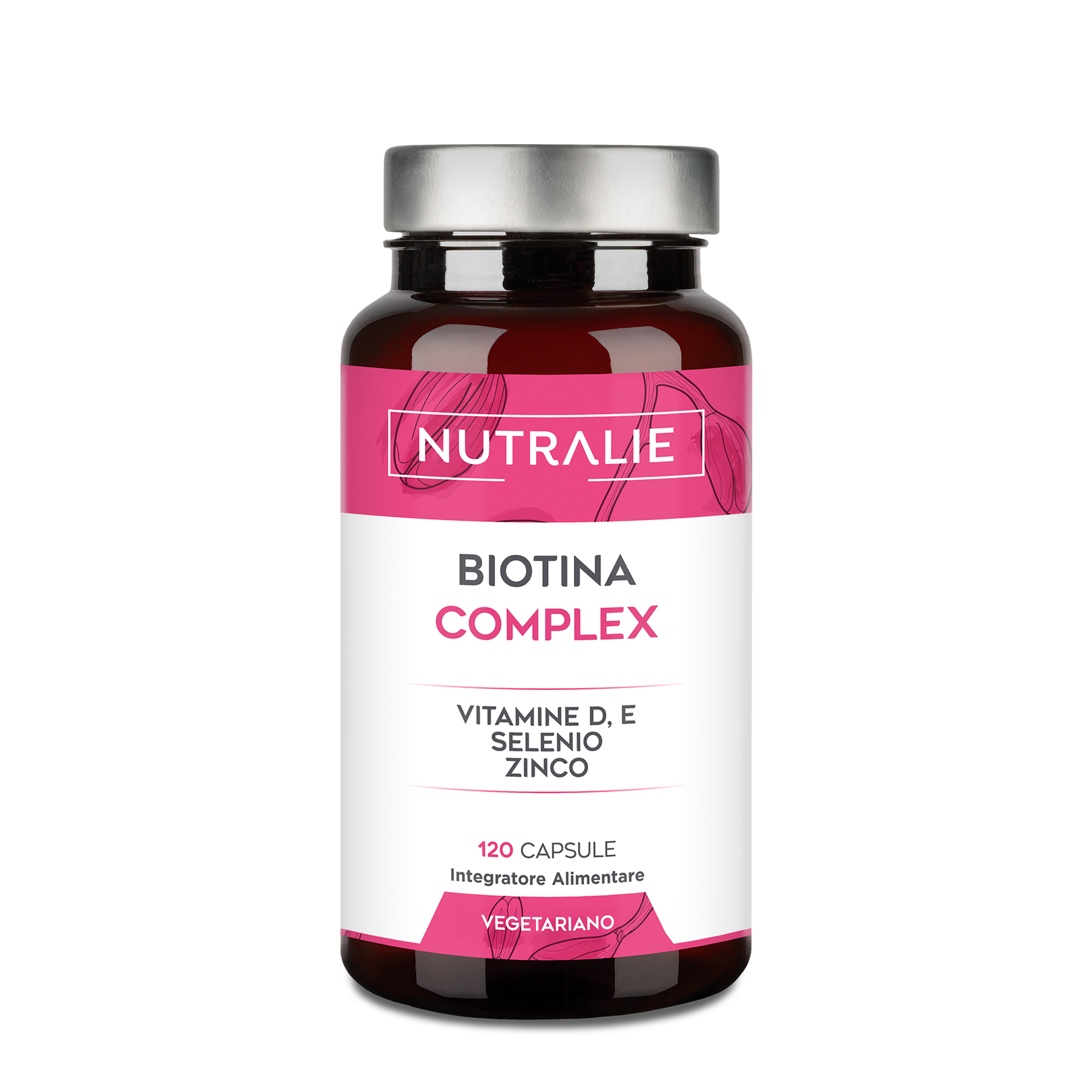 Nutralie Biotina Complex 120 Capsule - Integratore Per Capelli, Pelle Ed Unghie 