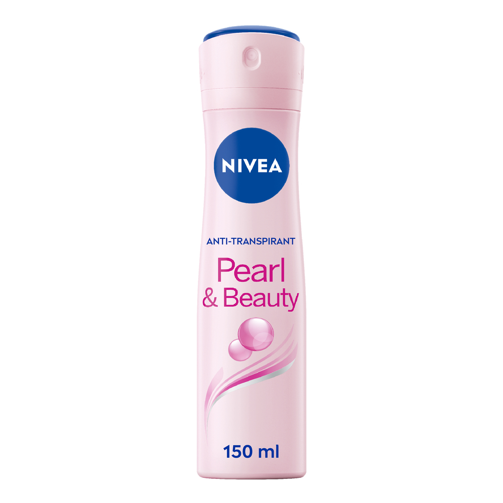 Nivea Pearl & Beauty Deodorante Spray 150ml, Deodorante donna antitraspirante per una pelle luminosa