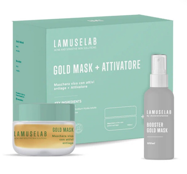 LaMuseLab Gold Mask + Booster Maschera Antiage, 100ml + 100ml