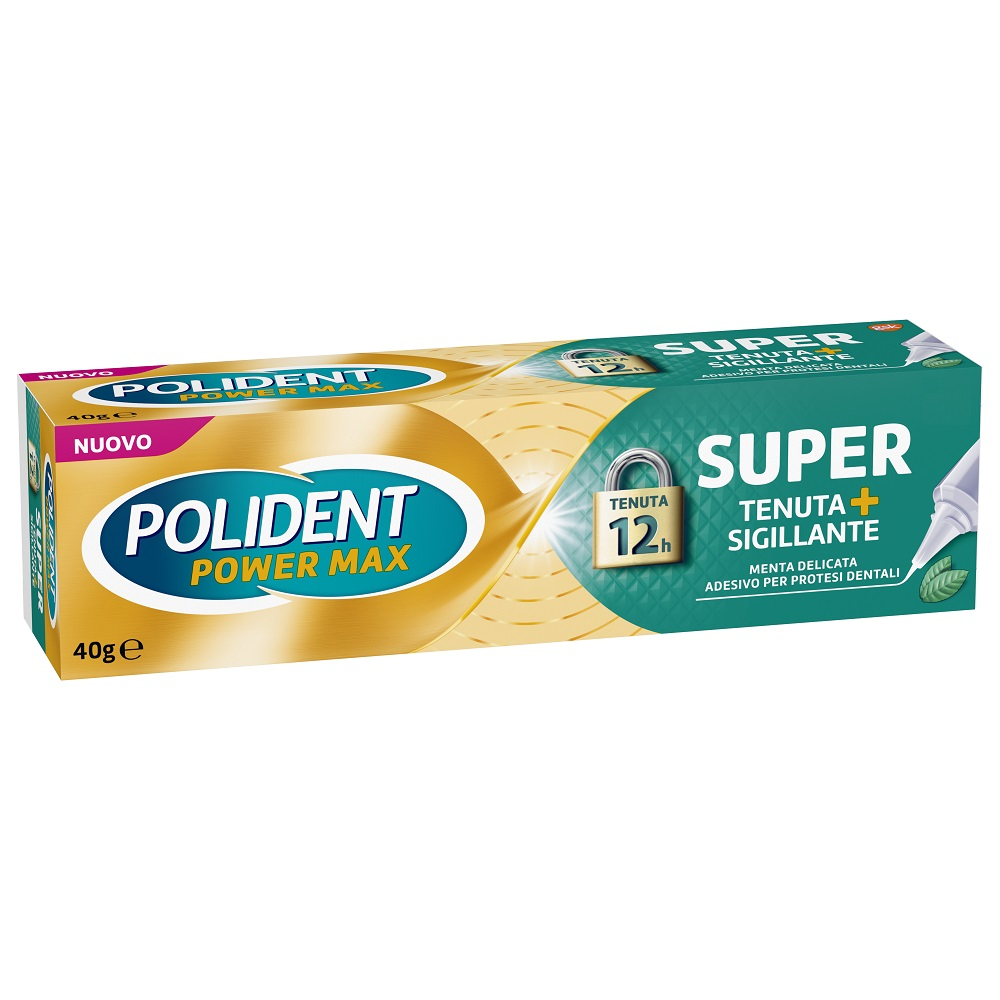 Polident Super Tenuta+Sigillante Sigillante per Protesi Dentale Gusto Menta 40g