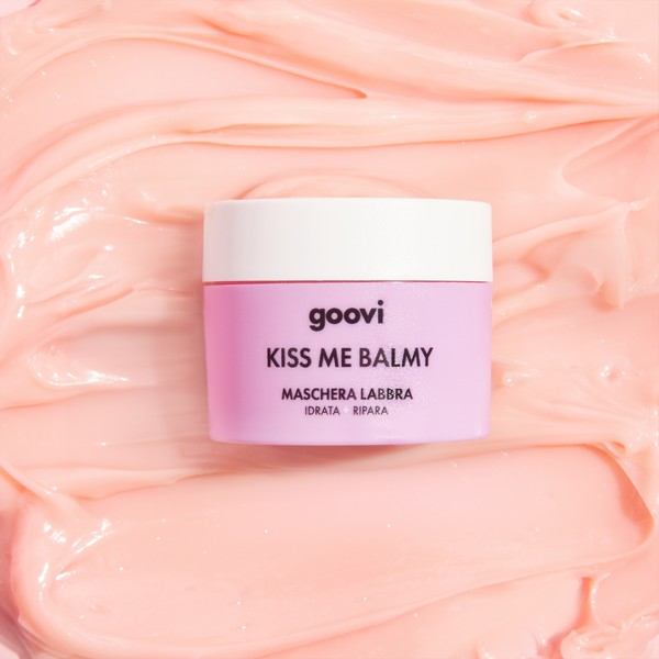 GOOVI KISS ME BALMY MASCHERA LABBRA - IDRATAZIONE E RIPARAZIONE INTENSA, 94% INGREDIENTI NATURALI, 10ML